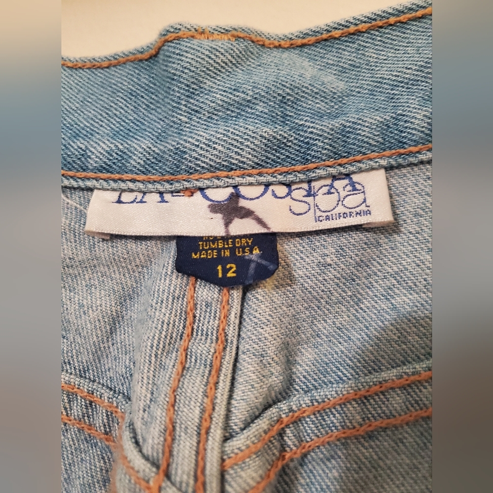 90s High Waist Mom Jeans MADE USA California Nautical Anchor Shell Vintage Jeans - Picture 8 of 9